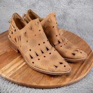 Musse & Cloud 11 US Coolise Brown Leather Cutouts Ankle Boots Anthropologie